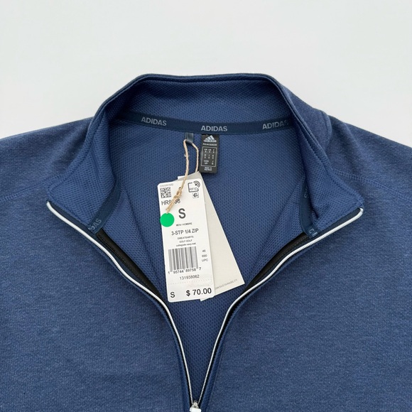 NWT New Adidas Men's 3-Stripe 1/4 Quarter Zip Golf Pullover Small S Shirt Top - Picture 7 of 8